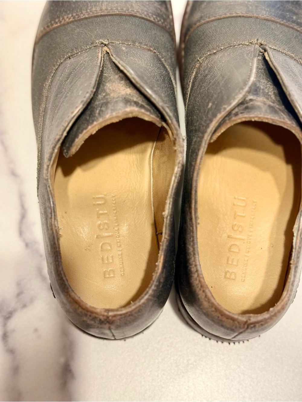 BED|STU Eden Distressed Gray Leather slip-on Loafers Cobbler Series (size 8.5) - Picture 15 of 16